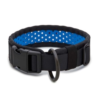 Preview: SOFTY Halsband | Länge: 50-56cm | Breite: 4,3cm | Farbe: schwarz/blau